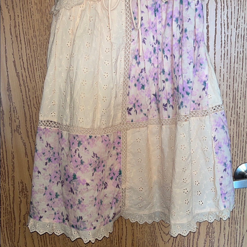 Floral Patchwork Dress with Puff Sleeves - Picture 3 of 11